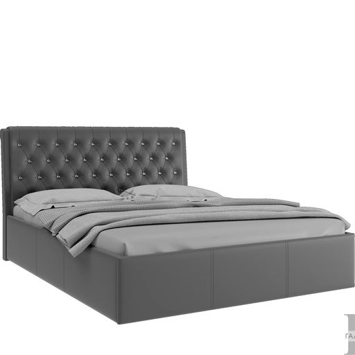 Кровать с подъёмным механизмом «Прима», экокожа, серая